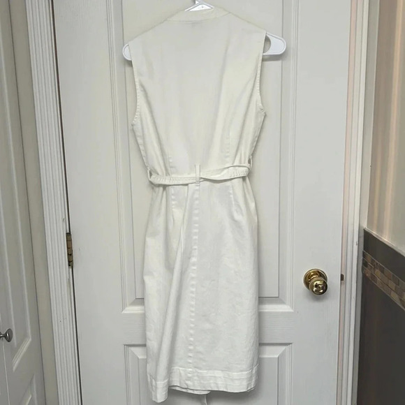 Nanette  Lepore Denim Short Sleeve Button Up Midi Dress | Size XS White - Picture 5 of 6